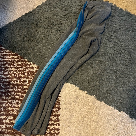 Gray Aviator Nation Joggers with Blue Stripes - Picture 3 of 3